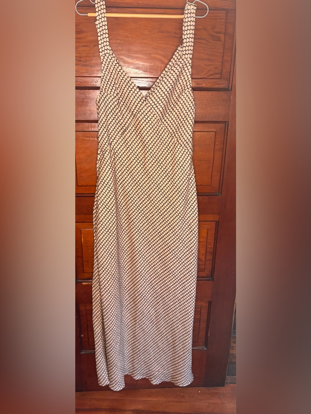 DISSH Black Cream Geometric Slip Maxi Dress US 8